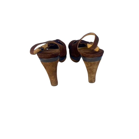 Michael Michael Kors Women's Suede High Heel Peep Toe Sandals Tan Brown S… - Picture 5 of 9